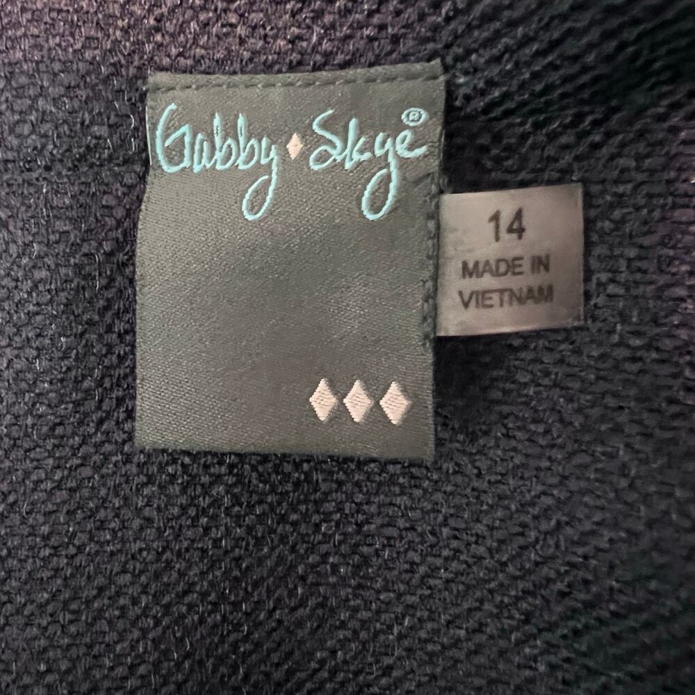Gabby Skye Shift Dress Sleeveless in Navy Blue Kaleidoscope colors Women's Sz 14 - Picture 7 of 10